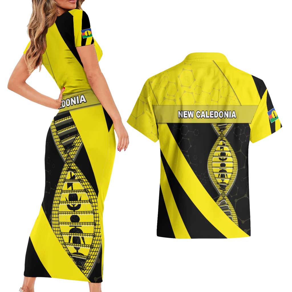 New Caledonia Is In My DNA Couples Matching Short Sleeve Bodycon Dress and Hawaiian Shirt - Polynesian Pride