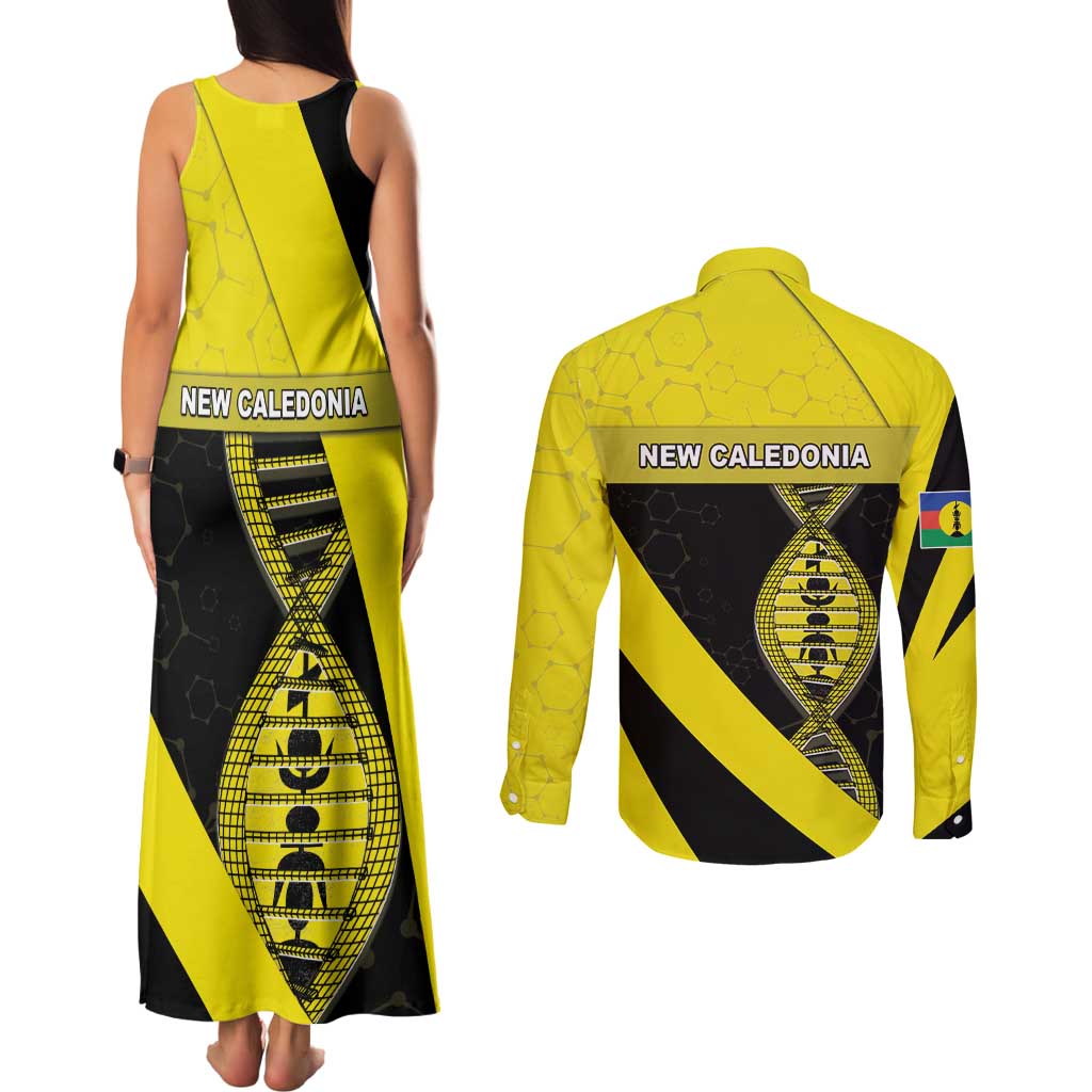 New Caledonia Is In My DNA Couples Matching Tank Maxi Dress and Long Sleeve Button Shirt - Polynesian Pride