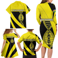 New Caledonia Is In My DNA Family Matching Long Sleeve Bodycon Dress and Hawaiian Shirt - Polynesian Pride