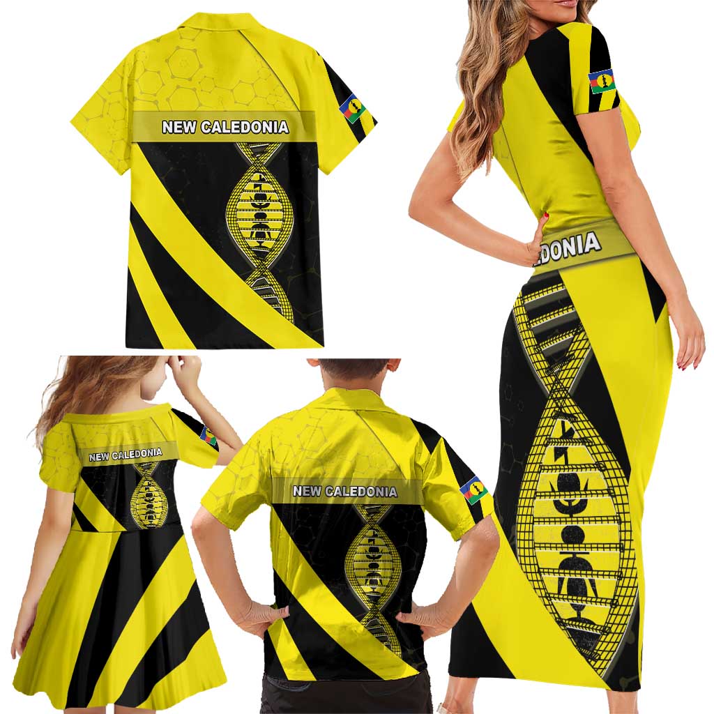 New Caledonia Is In My DNA Family Matching Short Sleeve Bodycon Dress and Hawaiian Shirt - Polynesian Pride
