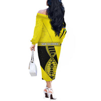 New Caledonia Is In My DNA Off The Shoulder Long Sleeve Dress - Polynesian Pride