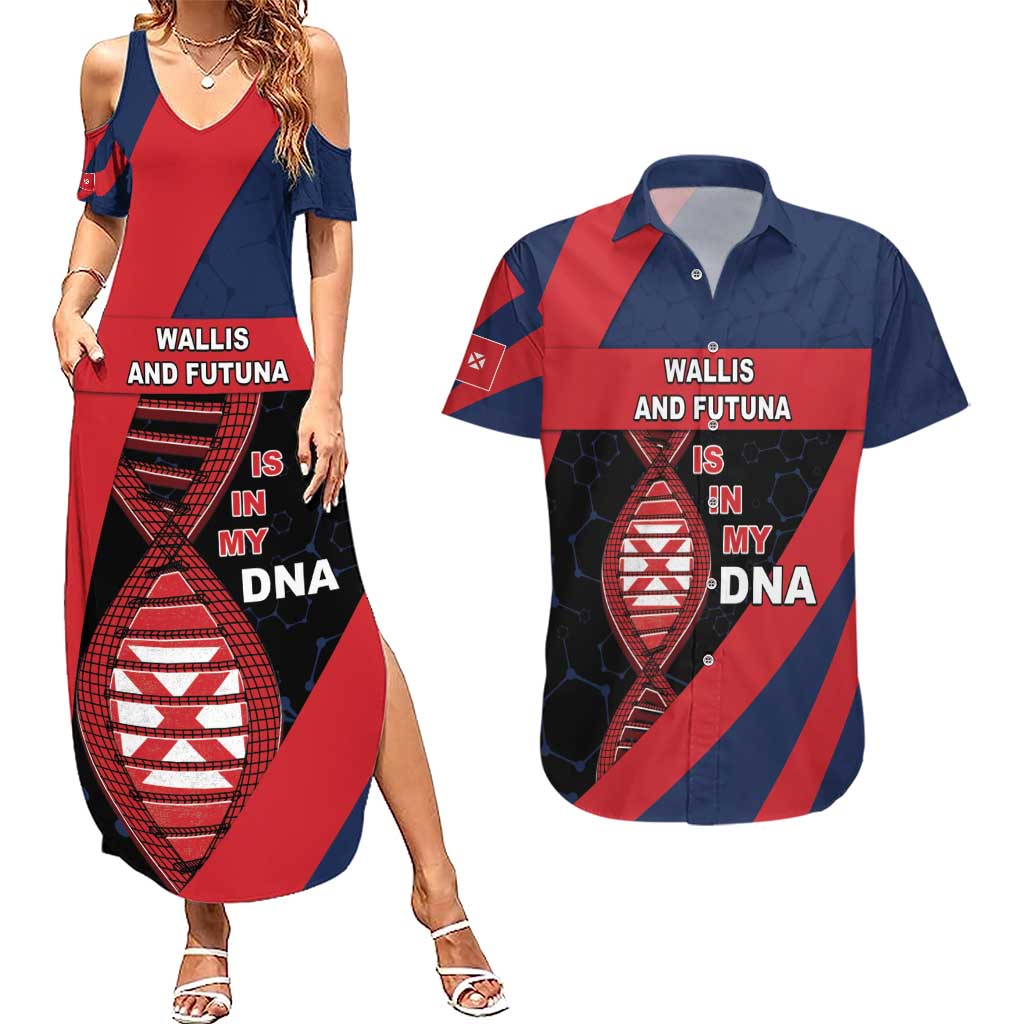 Wallis And Futuna Is In My DNA Couples Matching Summer Maxi Dress and Hawaiian Shirt - Polynesian Pride