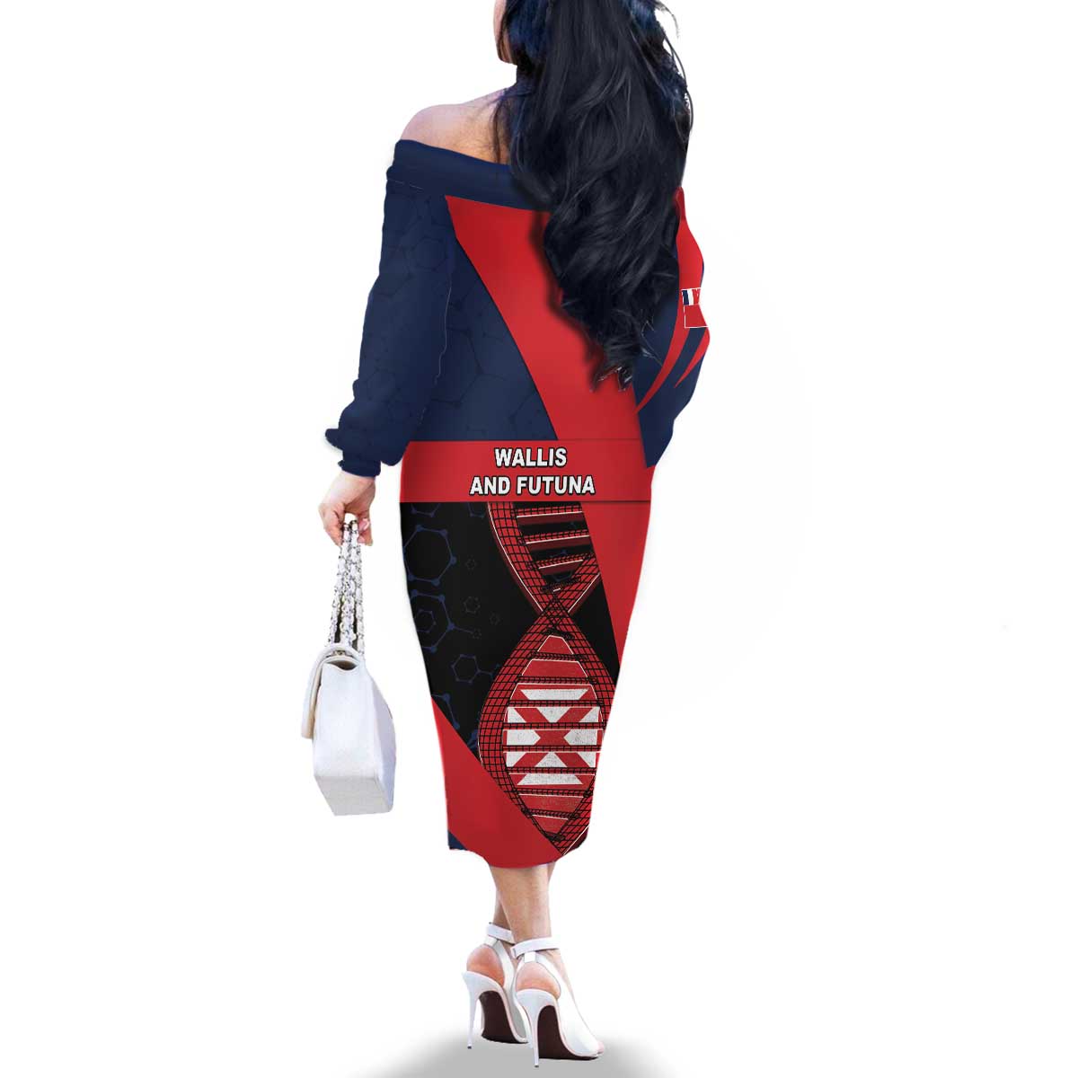 Wallis And Futuna Is In My DNA Family Matching Off The Shoulder Long Sleeve Dress and Hawaiian Shirt - Polynesian Pride