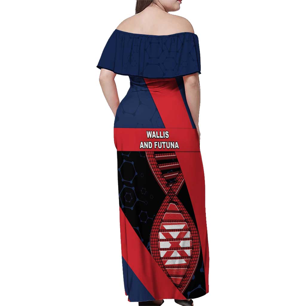 Wallis And Futuna Is In My DNA Family Matching Off Shoulder Maxi Dress and Hawaiian Shirt - Polynesian Pride