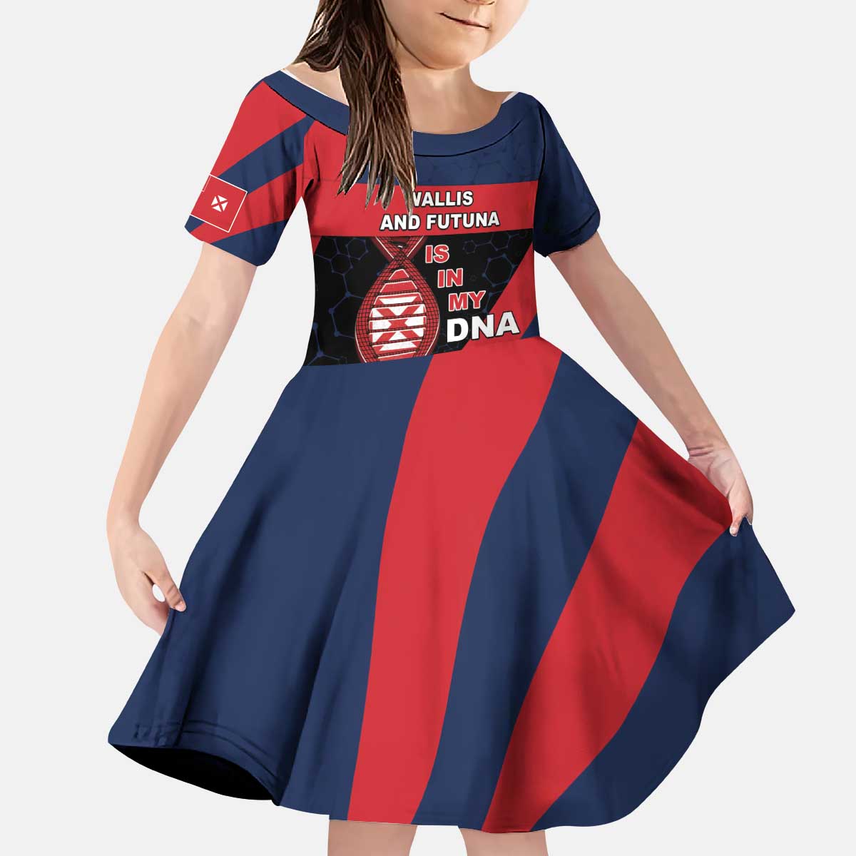 Wallis And Futuna Is In My DNA Kid Short Sleeve Dress - Polynesian Pride