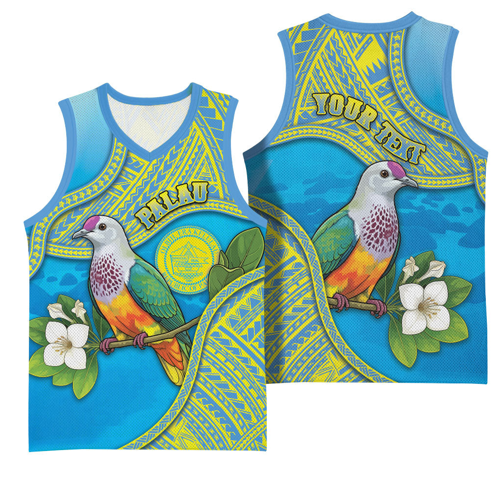 Personalised Palau Biib Bird Basketball Jersey Rur Flower And Rock Islands Patterns