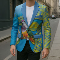 Personalised Palau Biib Bird Blazer Rur Flower And Rock Islands Patterns