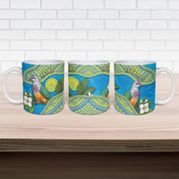Personalised Palau Biib Bird Ceramic Mug Rur Flower And Rock Islands Patterns
