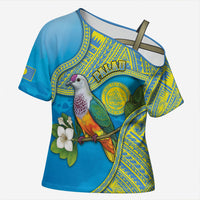 Personalised Palau Biib Bird Cross Shoulder Shirt Rur Flower And Rock Islands Patterns