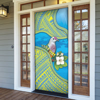 Personalised Palau Biib Bird Door Cover Rur Flower And Rock Islands Patterns