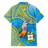 Personalised Palau Biib Bird Family Matching Long Sleeve Bodycon Dress and Hawaiian Shirt Rur Flower And Rock Islands Patterns