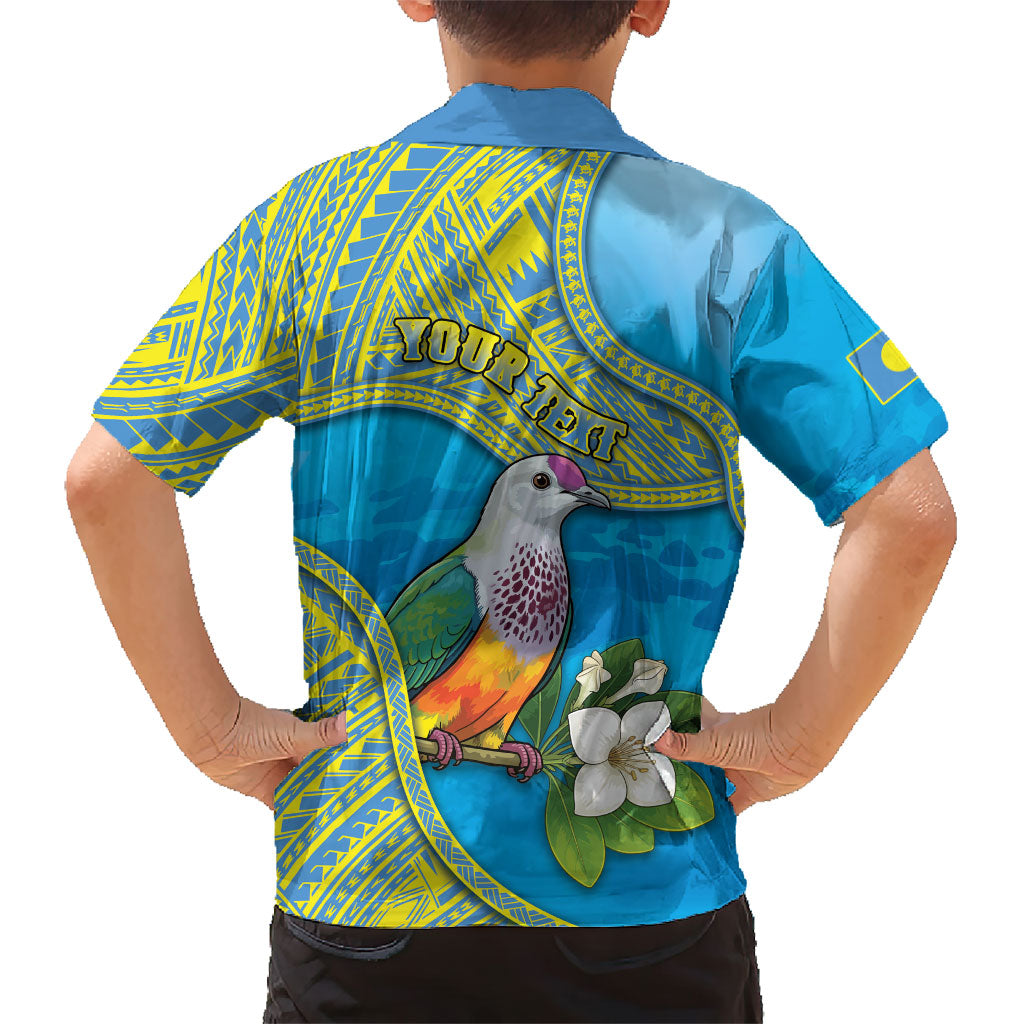 Personalised Palau Biib Bird Family Matching Mermaid Dress and Hawaiian Shirt Rur Flower And Rock Islands Patterns