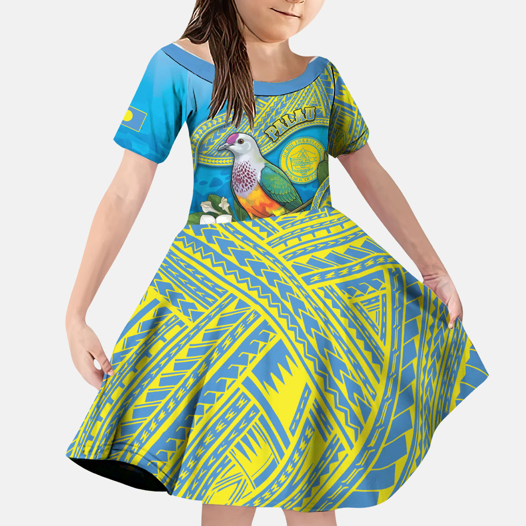 Personalised Palau Biib Bird Family Matching Mermaid Dress and Hawaiian Shirt Rur Flower And Rock Islands Patterns