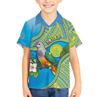 Personalised Palau Biib Bird Family Matching Mermaid Dress and Hawaiian Shirt Rur Flower And Rock Islands Patterns