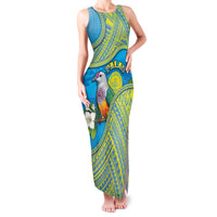 Personalised Palau Biib Bird Family Matching Tank Maxi Dress and Hawaiian Shirt Rur Flower And Rock Islands Patterns