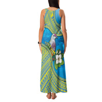 Personalised Palau Biib Bird Family Matching Tank Maxi Dress and Hawaiian Shirt Rur Flower And Rock Islands Patterns