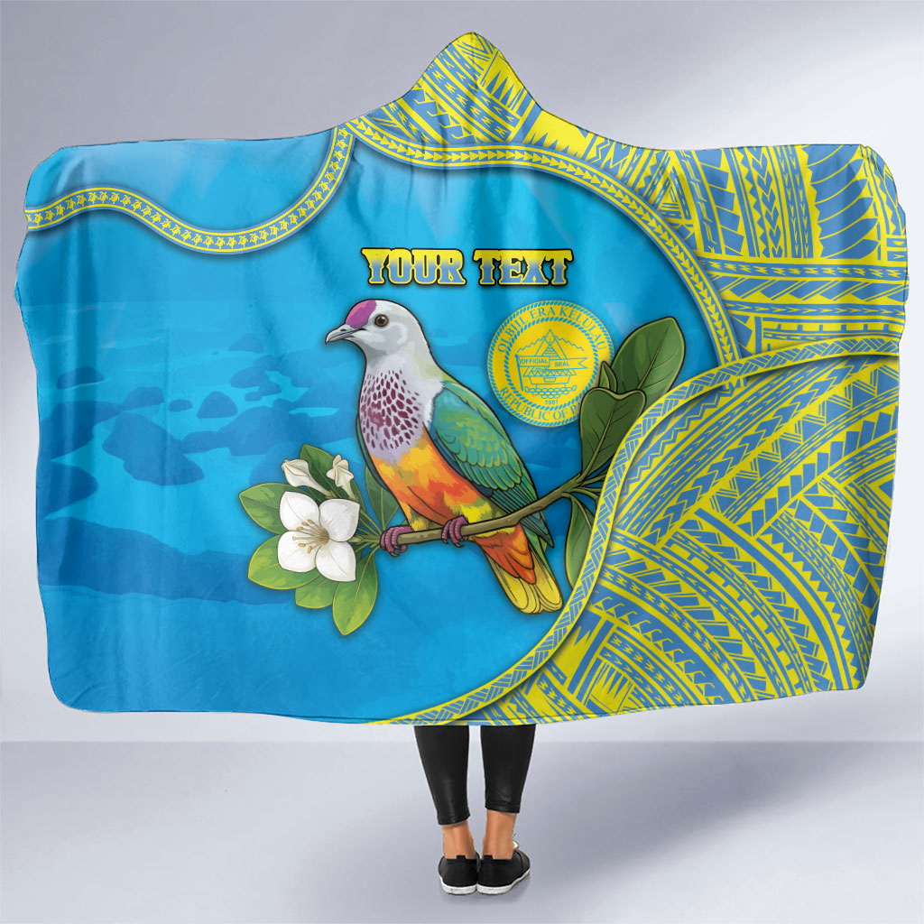 Personalised Palau Biib Bird Hooded Blanket Rur Flower And Rock Islands Patterns