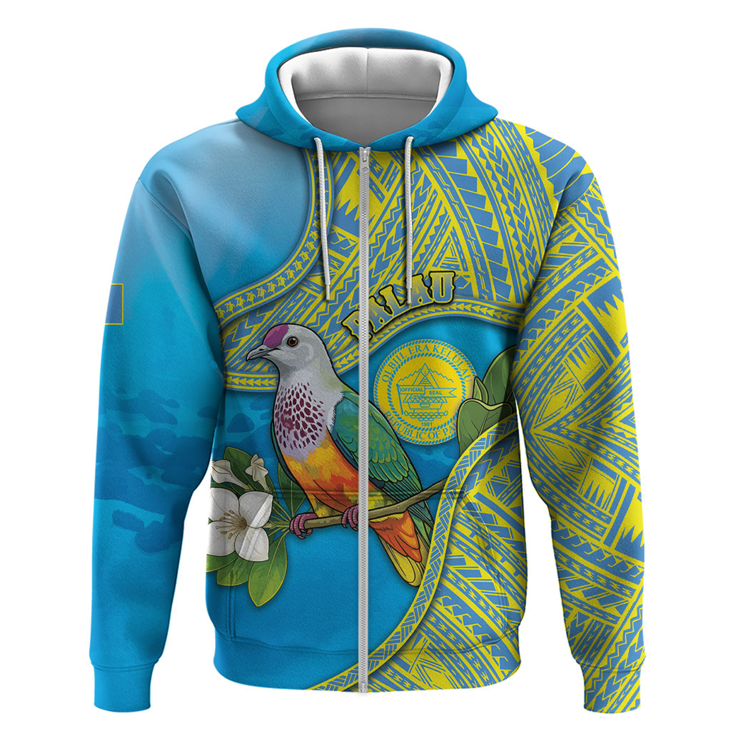 Personalised Palau Biib Bird Hoodie Rur Flower And Rock Islands Patterns