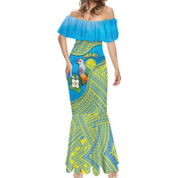Personalised Palau Biib Bird Mermaid Dress Rur Flower And Rock Islands Patterns