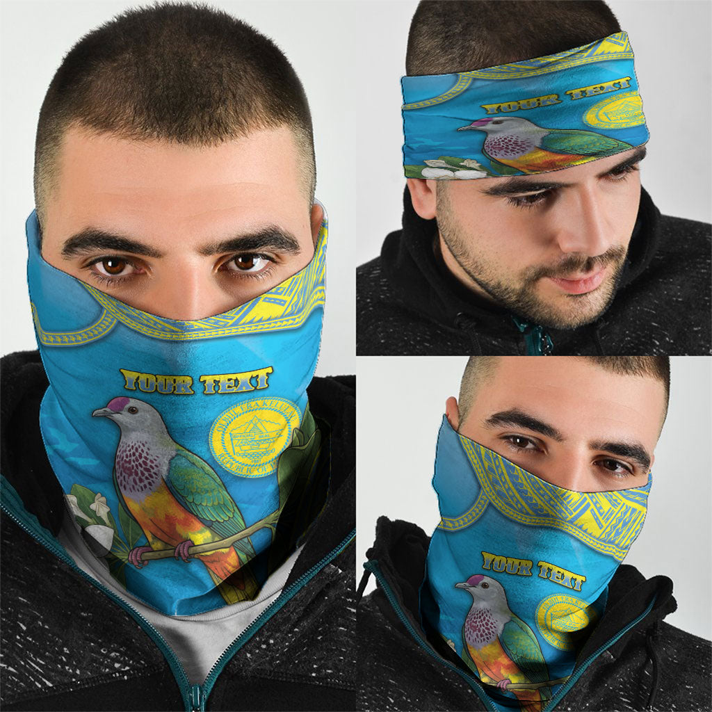 Personalised Palau Biib Bird Neck Gaiter Rur Flower And Rock Islands Patterns