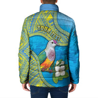 Personalised Palau Biib Bird Padded Jacket Rur Flower And Rock Islands Patterns