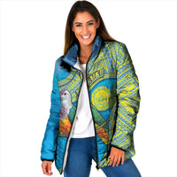 Personalised Palau Biib Bird Padded Jacket Rur Flower And Rock Islands Patterns