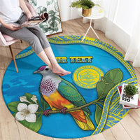 Personalised Palau Biib Bird Round Carpet Rur Flower And Rock Islands Patterns
