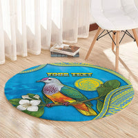 Personalised Palau Biib Bird Round Carpet Rur Flower And Rock Islands Patterns