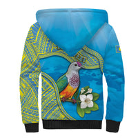 Personalised Palau Biib Bird Sherpa Hoodie Rur Flower And Rock Islands Patterns