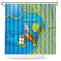 Personalised Palau Biib Bird Shower Curtain Rur Flower And Rock Islands Patterns