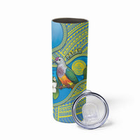 Personalised Palau Biib Bird Skinny Tumbler Rur Flower And Rock Islands Patterns