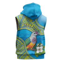 Personalised Palau Biib Bird Sleeveless Hoodie Rur Flower And Rock Islands Patterns