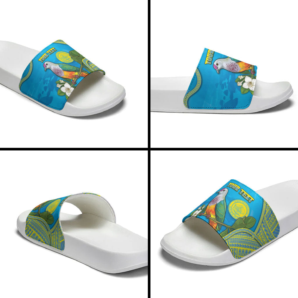 Personalised Palau Biib Bird Slide Sandals Rur Flower And Rock Islands Patterns