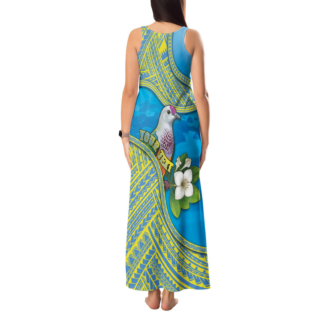 Personalised Palau Biib Bird Tank Maxi Dress Rur Flower And Rock Islands Patterns