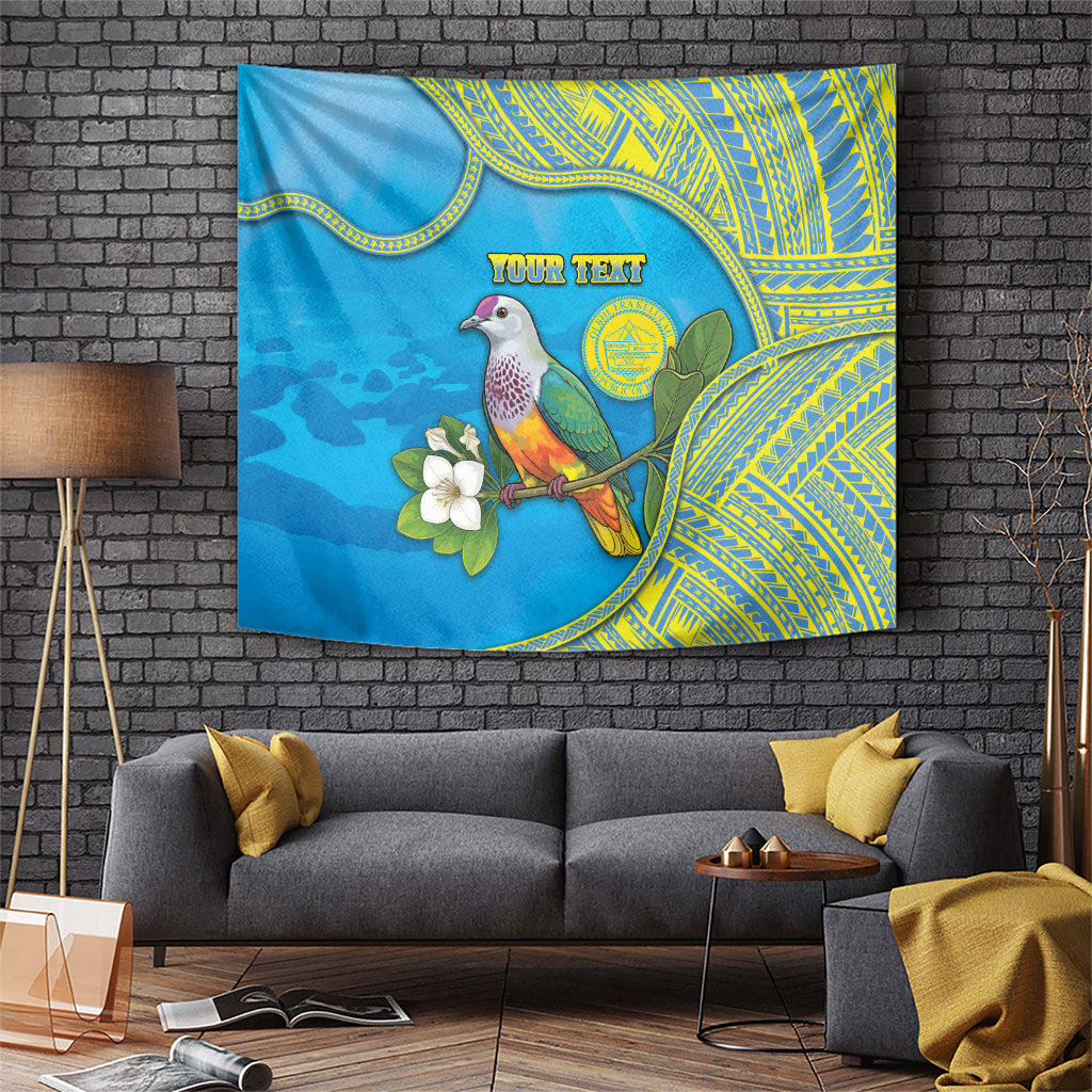 Personalised Palau Biib Bird Tapestry Rur Flower And Rock Islands Patterns