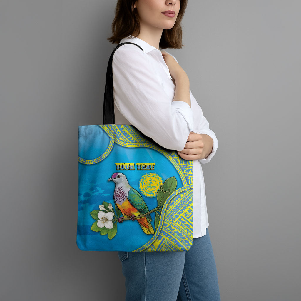 Personalised Palau Biib Bird Tote Bag Rur Flower And Rock Islands Patterns