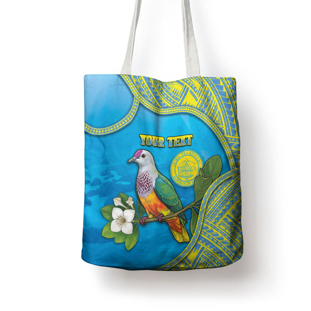 Personalised Palau Biib Bird Tote Bag Rur Flower And Rock Islands Patterns