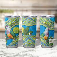 Personalised Palau Biib Bird Tumbler Cup Rur Flower And Rock Islands Patterns