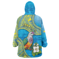Personalised Palau Biib Bird Wearable Blanket Hoodie Rur Flower And Rock Islands Patterns