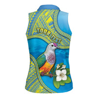 Personalised Palau Biib Bird Women Sleeveless Polo Shirt Rur Flower And Rock Islands Patterns