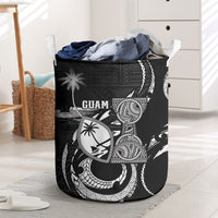 Guam Liberation Day Laundry Basket Black White Latte Stone Tribal Patterns