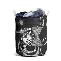 Guam Liberation Day Laundry Basket Black White Latte Stone Tribal Patterns