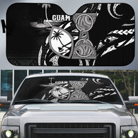 Guam Liberation Day Auto Sun Shade Black White Latte Stone Tribal Patterns