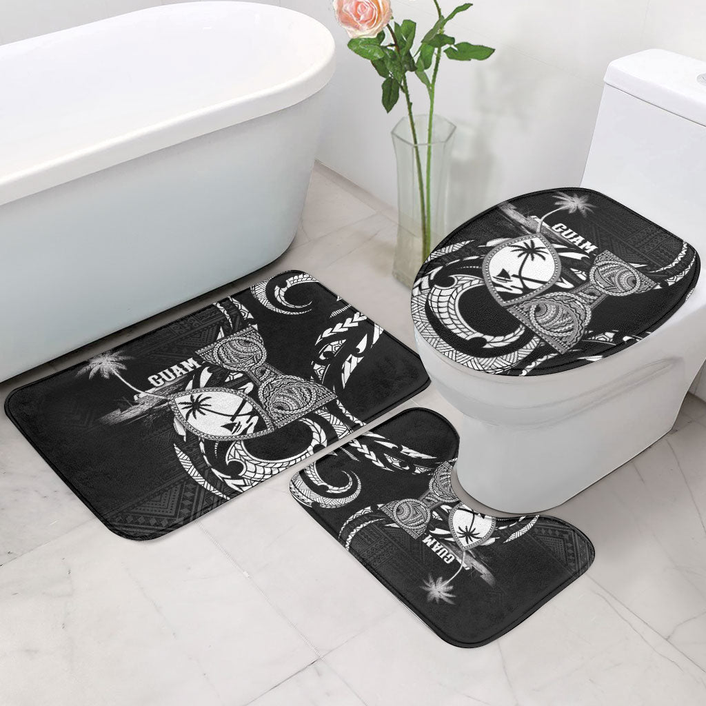 Guam Liberation Day Bathroom Set Black White Latte Stone Tribal Patterns