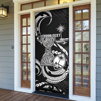 Personalised Guam Liberation Day Door Cover Black White Latte Stone Tribal Patterns