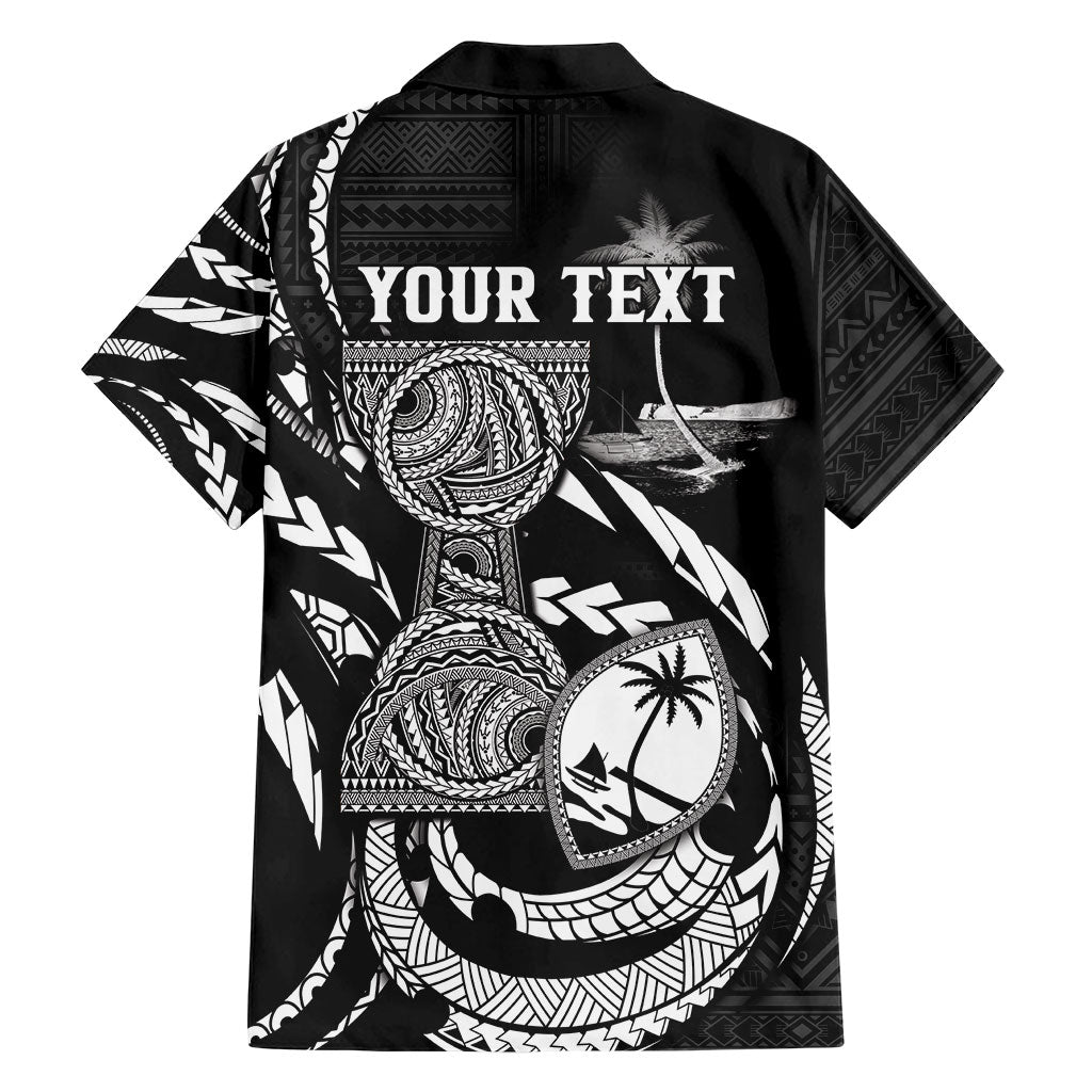 Personalised Guam Liberation Day Family Matching Summer Maxi Dress and Hawaiian Shirt Black White Latte Stone Tribal Patterns