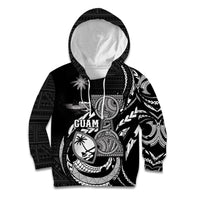 Personalised Guam Liberation Day Kid Hoodie Black White Latte Stone Tribal Patterns