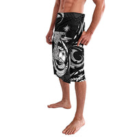 Personalised Guam Liberation Day Lavalava Black White Latte Stone Tribal Patterns