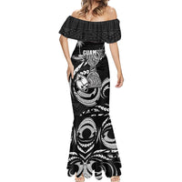 Personalised Guam Liberation Day Mermaid Dress Black White Latte Stone Tribal Patterns