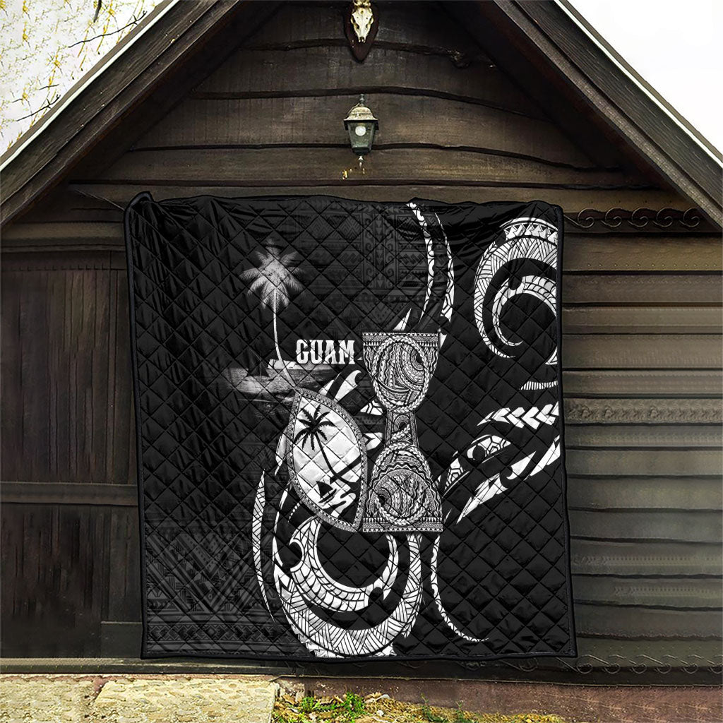 Guam Liberation Day Quilt Black White Latte Stone Tribal Patterns